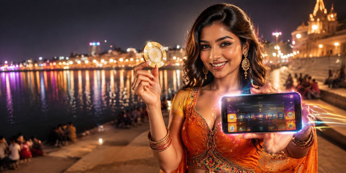 Mobile interface showing casino app screen at Ahmedabad riverfront