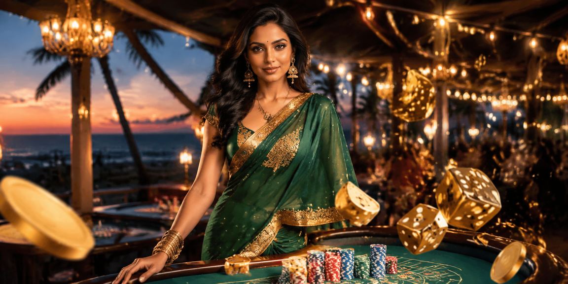 Dice game at Goa casino with players in traditional attire